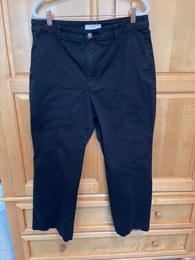 LOFT Black Chino Straight-Leg Pants